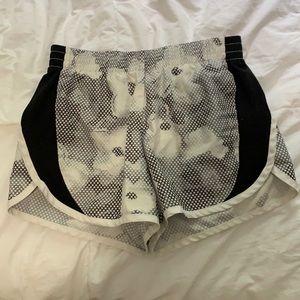 Black/White Floral Running Shorts
